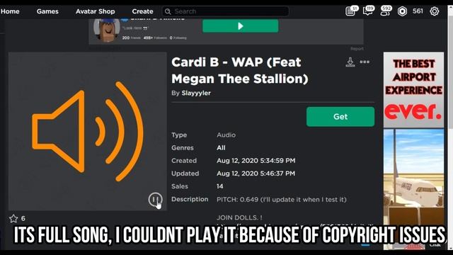 ROBLOX BOOMBOX ID/CODE FOR CARDI B - WAP ft. MEGAN THEE STALLION смотреть онлайн