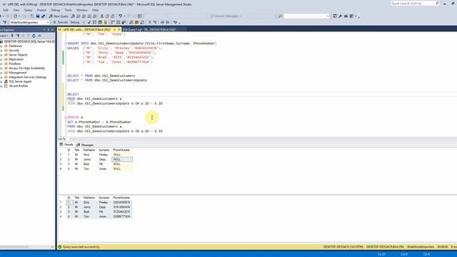SQL Server 2017 Tutorial 14 - UPDATE and DELETE with JOINS смотреть онлайн
