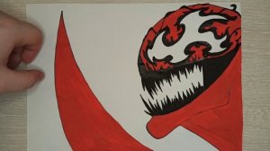 How to draw Carnage / Как нарисовать Карнажа / Рисуем Карнажа. Рисуем вместе / Draw together.