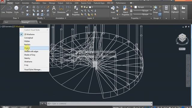 Circular 3d stairs in AutoCAD смотреть онлайн