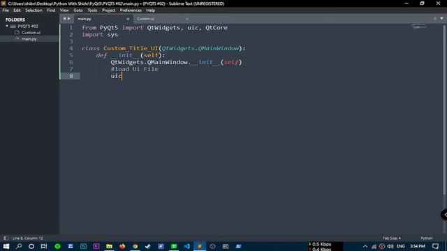 PyQt5 #2 - Custom Title Bar & Navigation Bar With Qt Designer | Python PyQt5 смотреть онлайн