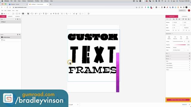 How to Create custom text frames for Canva with Corel Vector- FREE! | Full Tutorial смотреть онлайн