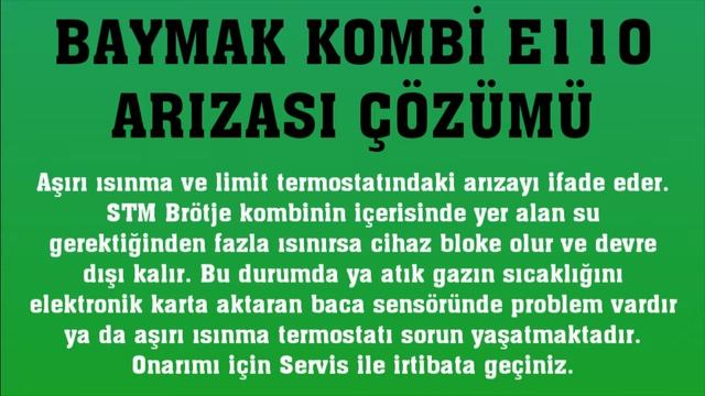 Baymak Kombi E110 Arızası Nasıl Giderilir? смотреть онлайн