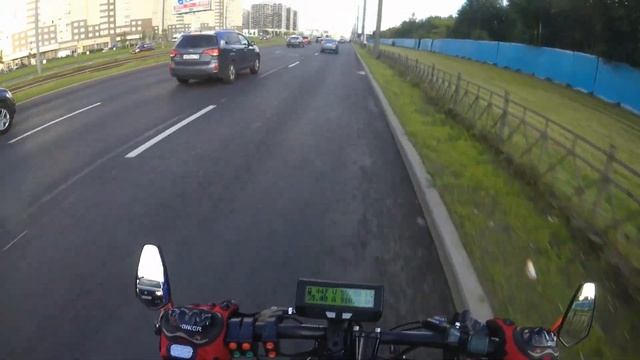 Электровелосипед 1.5кВт на прямой. (обгон велосипедистов) смотреть онлайн