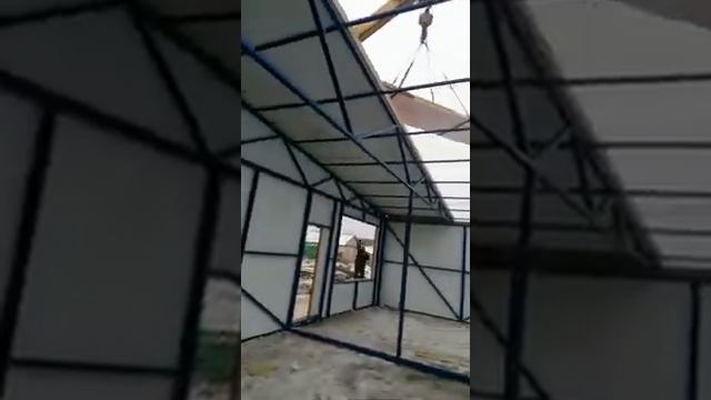 Недорогой магазин-ангар, каркас из из профильной трубы, .обшит панелями. Теплый Дом за 2 недели # смотреть онлайн