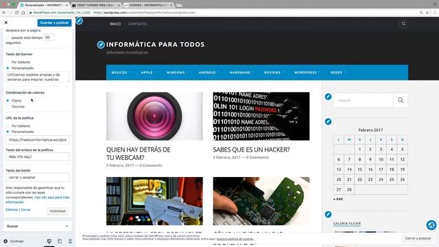 COMO PONER AVISO COOKIES WORDPRESS 2017 ESPAÑOL || sin plugins смотреть онлайн
