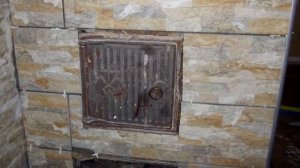 Укладка плитки на печку.