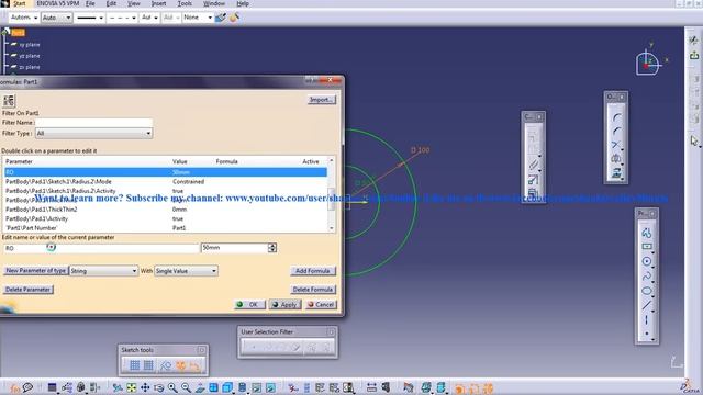 Catia V5 Tutorial|How to Apply Formulas to Parameter to Make Constraints Relative & Equation driven смотреть онлайн