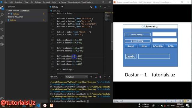 9-dars "Amaliy dars, Kalkulyator yasash" смотреть онлайн