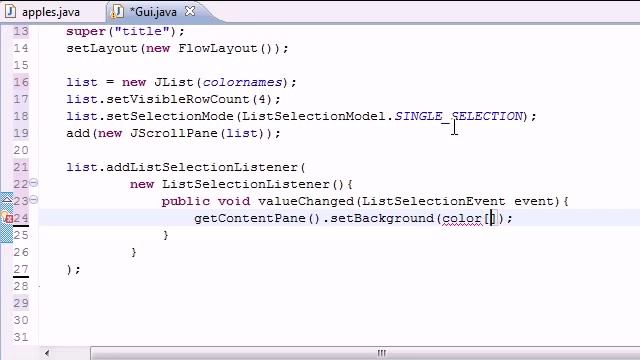 Part 71: Java Programming Tutorial - JList Program . смотреть онлайн