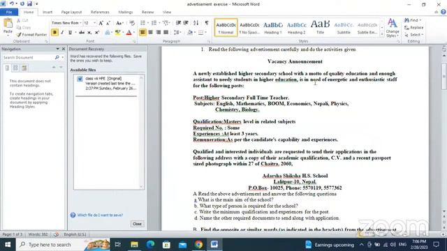 SEE Preparation Class 2079