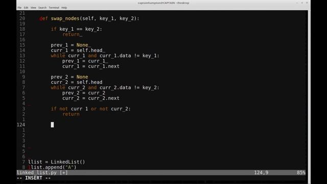 Data Structures in Python: Singly Linked Lists -- Node Swap смотреть онлайн