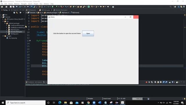 Java GUI Tutorial #19 - How To Open A New Frame In Java GUI Swing смотреть онлайн