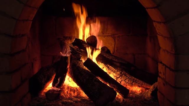 Warm Relaxing Fireplace ~ Burning Fireplace with Crackling Fire Sounds (NO MUSIC) смотреть онлайн
