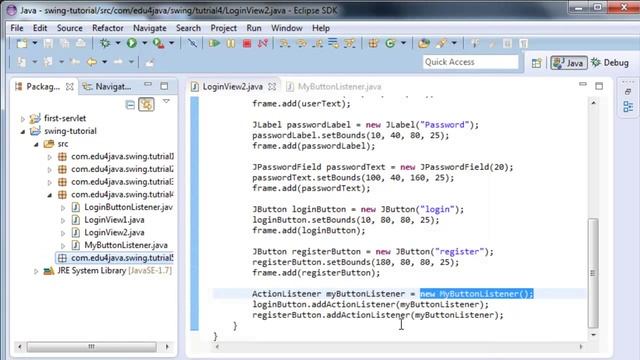 Anonymous inner class. Java Swing Video Tutorials 5 смотреть онлайн