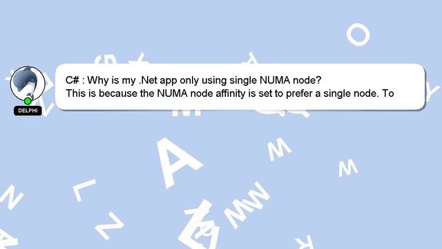 C# : Why is my .Net app only using single NUMA node? смотреть онлайн