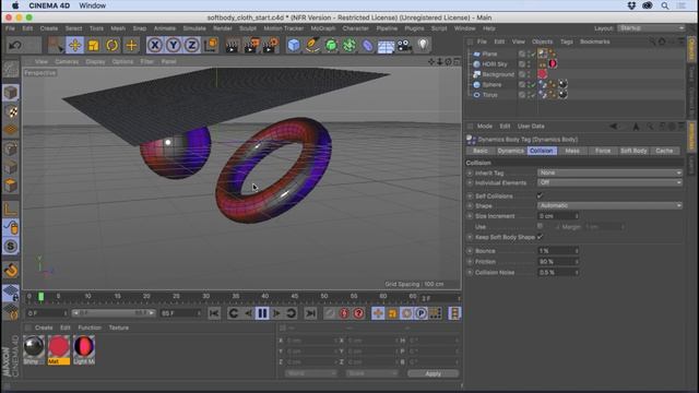 Cinema 4D Tutorial - Cloth Simulation Using Soft Body Dynamics смотреть онлайн