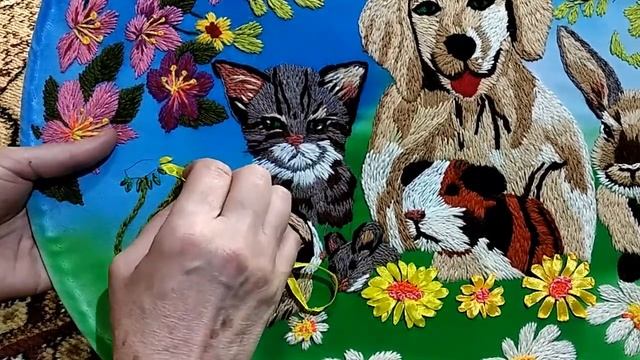 Вышивка цветка ОДУВАНЧИК (нитками + лентами) - ОТДЫХ В САДУ - поэтапная вышивка / Hand Embroidery смотреть онлайн
