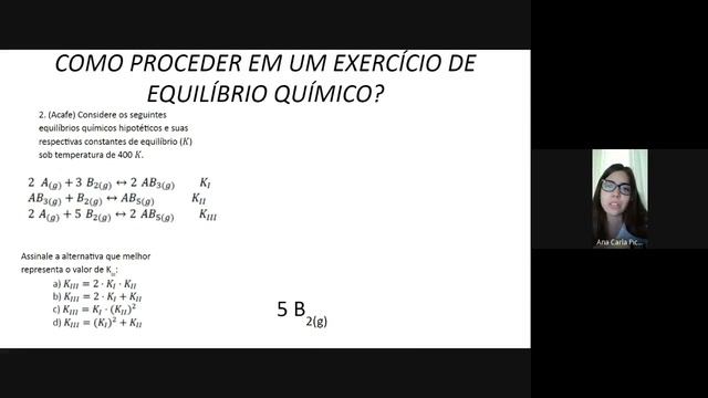 EQUILÍBRIO QUÍMICO - CONSTANTE DE EQUILÍBRIO - PROFESSORA ANA CARLA смотреть онлайн