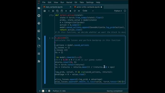 PyTorch program for Cartpole | Reinforcement Learning | Actor-Critic | Beginner | OpenAI Gym смотреть онлайн