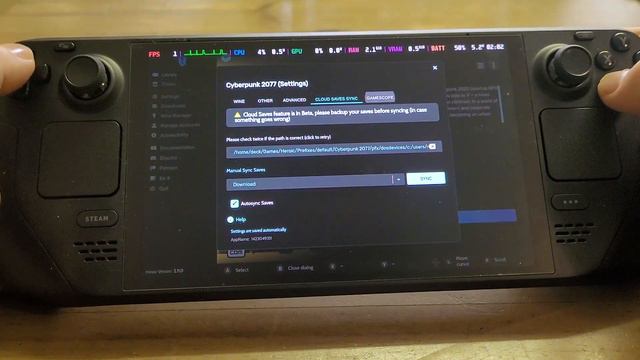 Steam Deck Heroic Launcher GOG Galaxy Games How To Enable & Fix Cloud Save Game File Sync (CP2077)