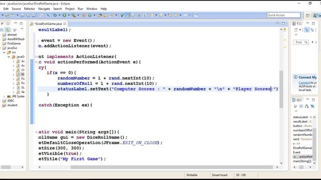 Java GUI Tutorial 12 DiceRollGame Part two смотреть онлайн