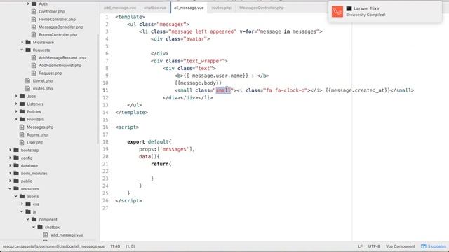 lesson 26 real time chat app laravel vuejs pusher fix bug show messages смотреть онлайн