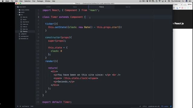 Timer App part 2 in Reactjs with ES6 #22 смотреть онлайн