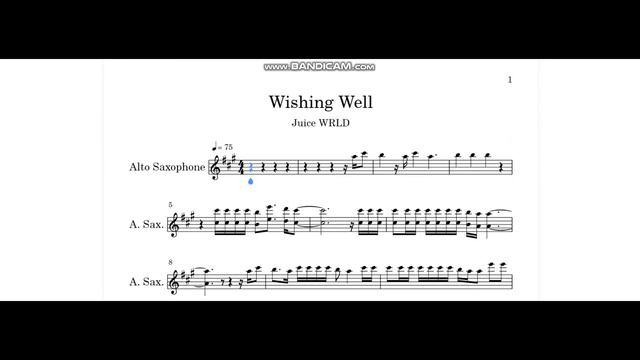 Alto Sax - Wishing Well - Juice WRLD - Sheet Music w/ Piano Accompaniment - PDF смотреть онлайн