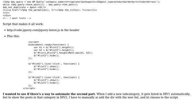 Wordpress: Category List and Automatic jQuery classes смотреть онлайн