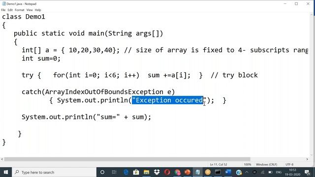 3 Description of Exception смотреть онлайн