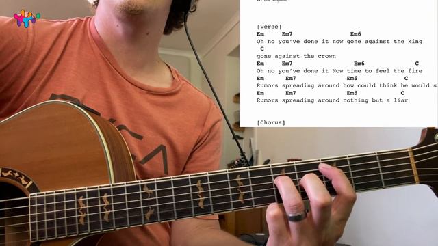 Don’t Tread on Me by wethekingdom Acoustic guitar lesson Beginner to Intermediate parts смотреть онлайн
