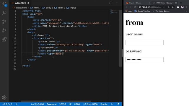 #9 HTML Forms, Inputs (HTML Uzbek) смотреть онлайн