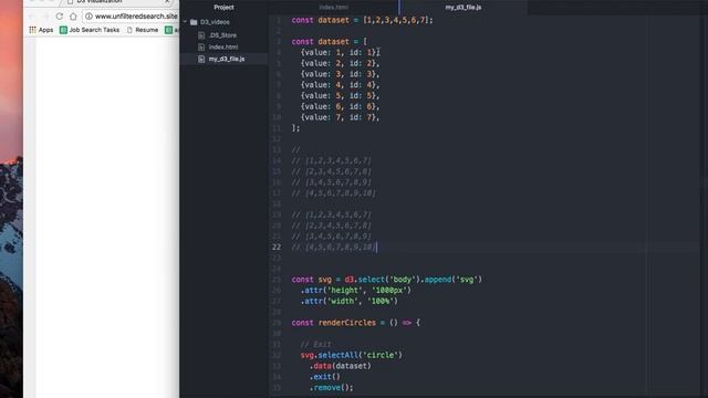 Intro to D3.js Tutorial Part 10: Enter/Exit/Update Advanced смотреть онлайн