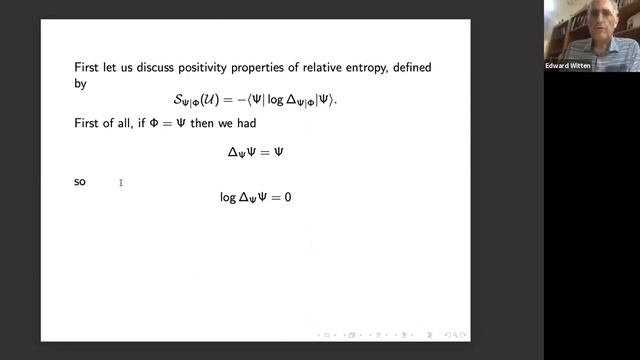 2021 Bootstrap School - Edward Witten: Entanglement in Quantum Field Theory, Lecture 1 смотреть онлайн