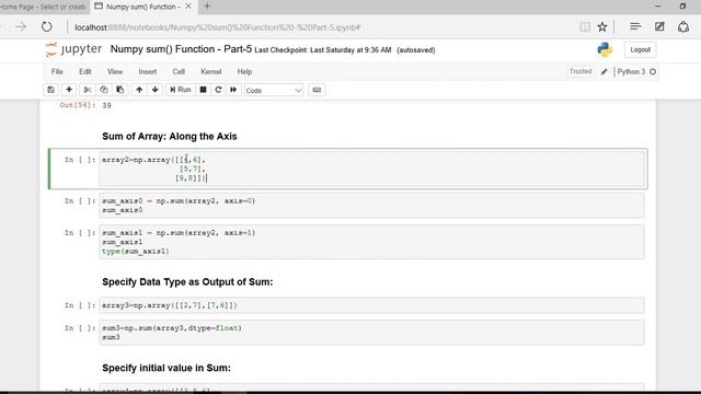 Numpy Function - sum() : Part 5 смотреть онлайн