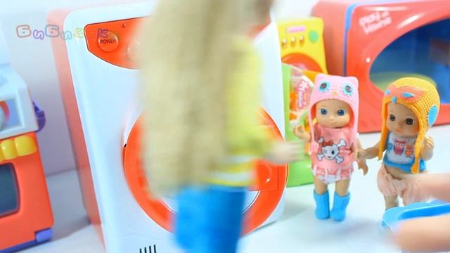 Пупсики Стирают игрушки Стиральная машина  ?Играть Washing Mashine