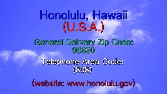 Honolulu Hawaii Zip & Area Code - Ten Second Info смотреть онлайн
