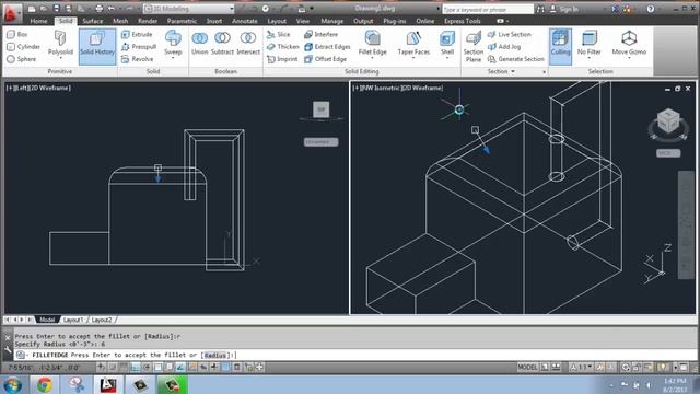 AutoCAD - 3D Modeling Basics #16 - Fillet and Chamfer for Solids - Brooke Godfrey смотреть онлайн