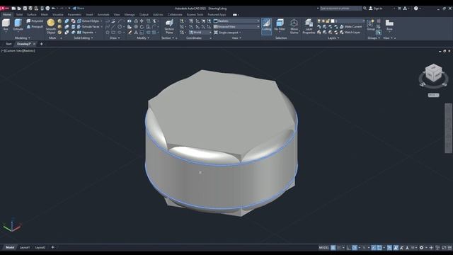 AutoCAD 2023 - How To Draw A 3D Nut смотреть онлайн