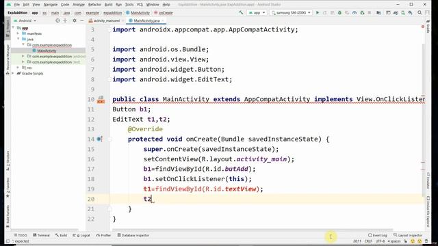 VTU Android 18CSMP68 M1 L9 Addition Of Two Numbers смотреть онлайн