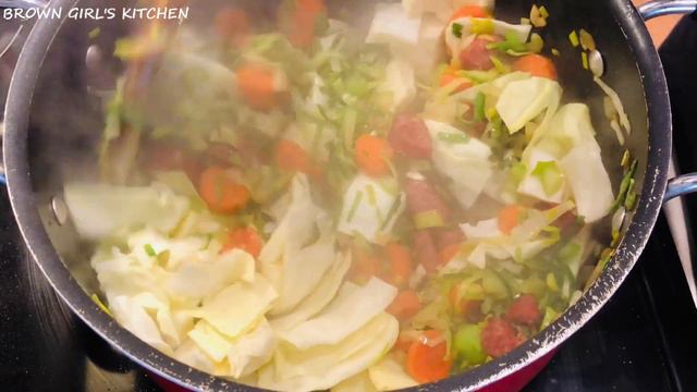 Cabbage and Sausage Soup for Weight Loss | Cabbage Soup | Brown Girls Kitchen смотреть онлайн