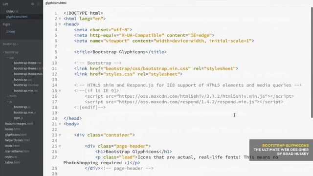 148 Using Glyphicons Font Icons смотреть онлайн
