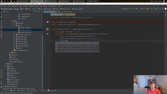 Android Kotlin requireNotNull() Tutorial смотреть онлайн