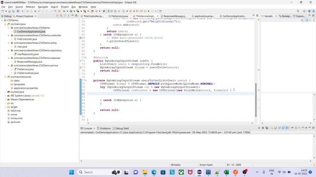Spring Boot Tutorial: Generate/Download CSV File from MySQL Database using Spring Data JPA and Java смотреть онлайн