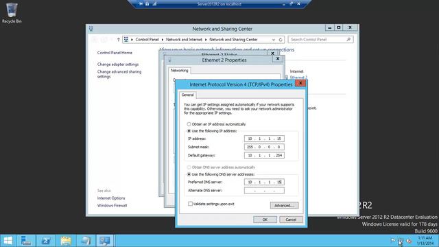 Windows Server 2012 R2 Setting Static IP Tutorial смотреть онлайн