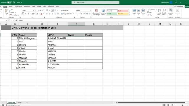 Excel text function UPPER, lower & Proper to Change Case. смотреть онлайн