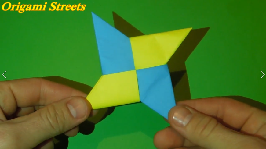 Как сделать сюрикен из бумаги. Оригами сюрикен из бумаги.mp4 смотреть онлайн