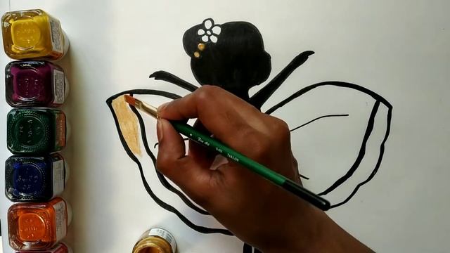 Cute dancing girl drawing and colouring for kids| giltter colouring | How to draw a girl || #12 смотреть онлайн