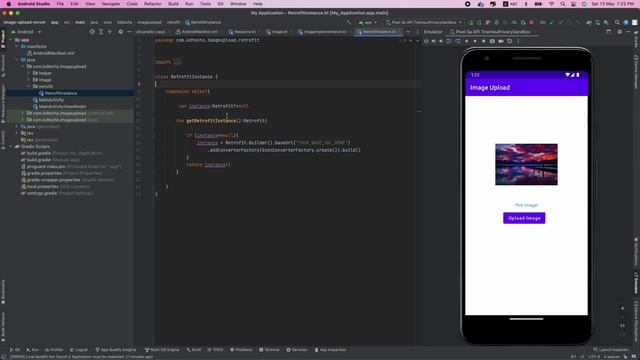 Pick and Upload Image to Server with Retrofit + Coroutine and MVVM architecture смотреть онлайн